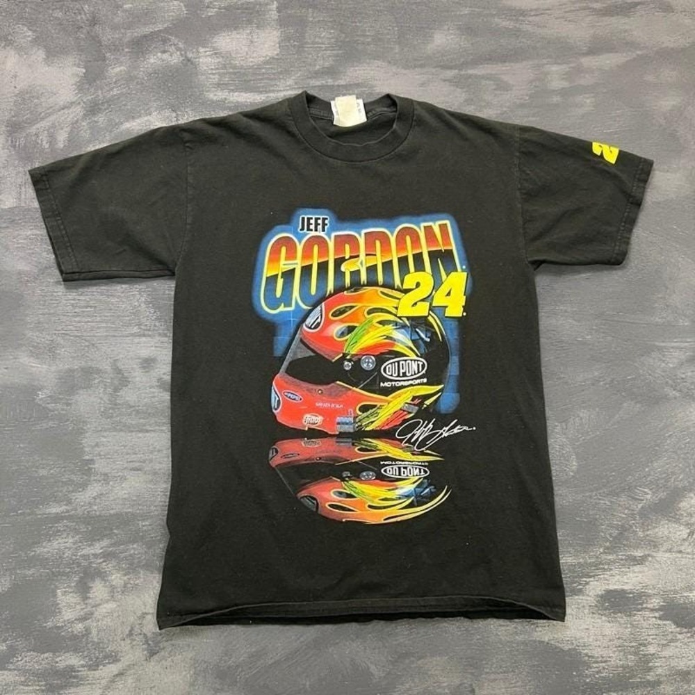 Vintage Jeff Gordon Shirt Mens Medium Black 1990s Nascar